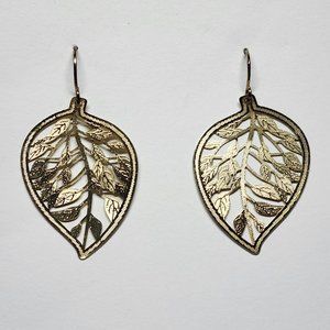 Vintage Gold Leaf Dangle Earrings